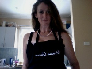 In my kitchen in Petersham, in an apron I used to resent, but now I embrace.